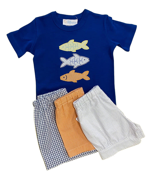 Boys Fish Stack Applique Shirt