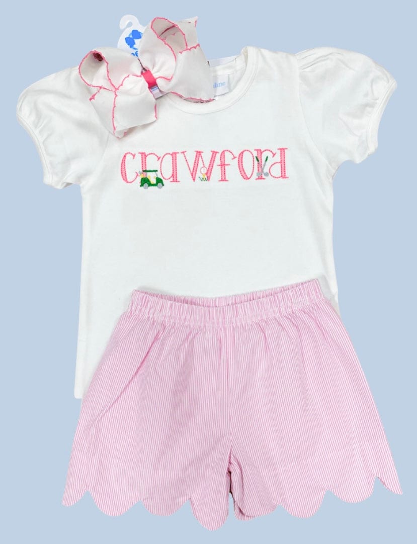 Girls Little Caddy Name Shirt