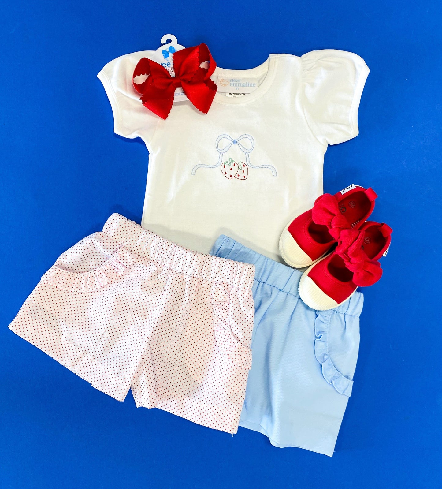 Girls Strawberry Bow Shirt