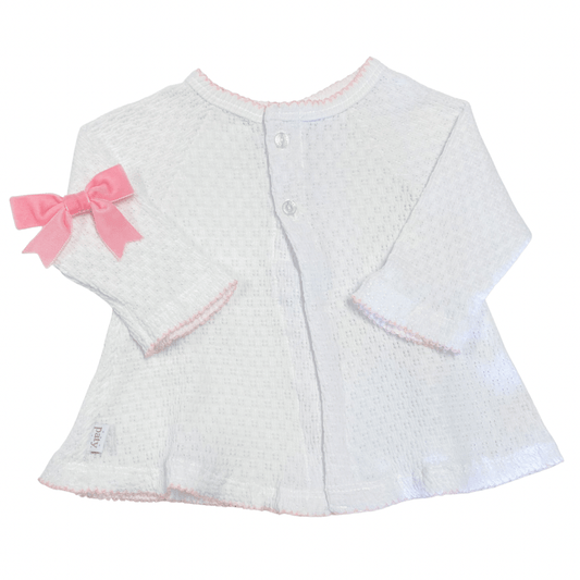 White Sweater with Pink Trim by Paty