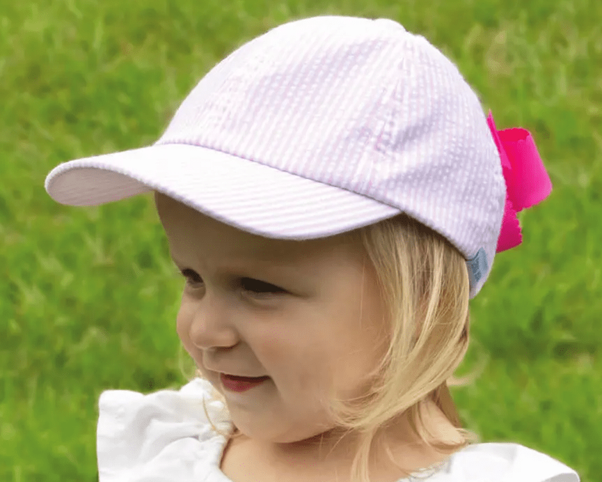 Seersucker baseball top cap