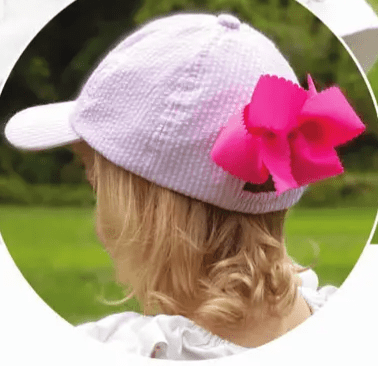 Pink and White Seersucker Baseball Cap