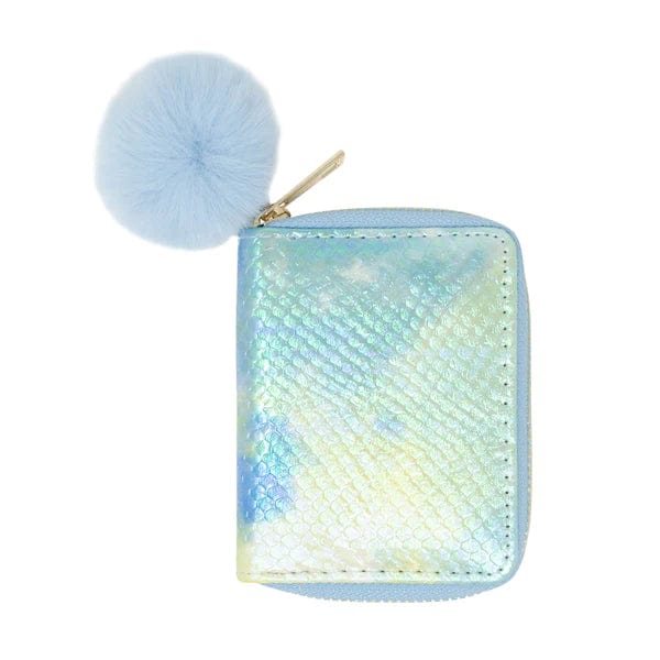 Blue Tie Dye Wallet with Mermaid Scales